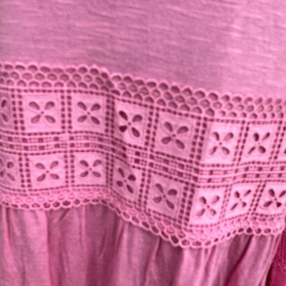 Suzane Betro women's size XL, stretch lace long sleeve pink top - Picture 8 of 8